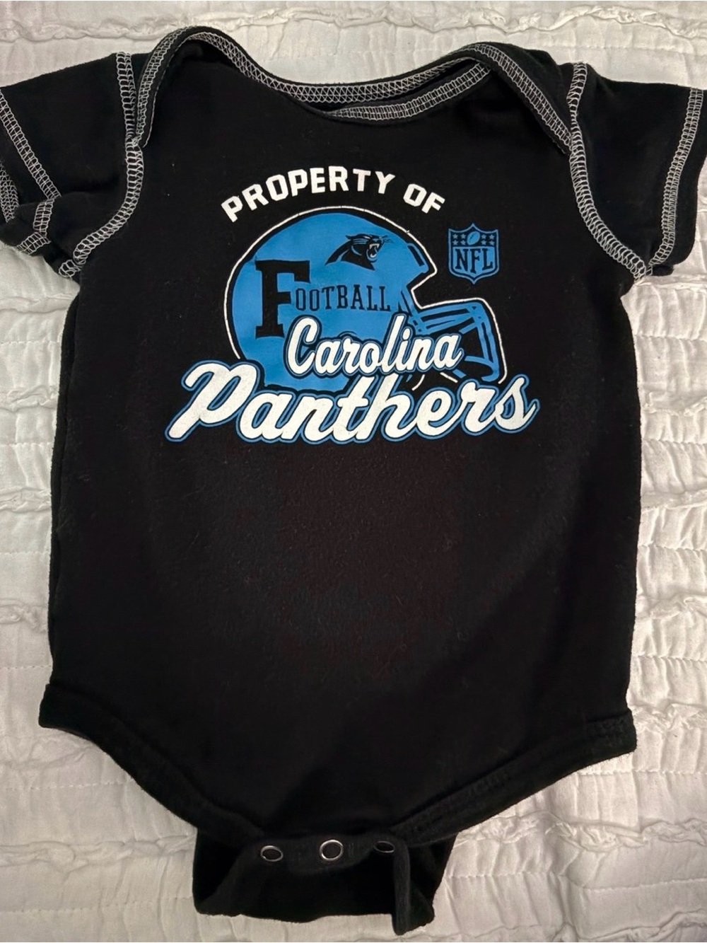 NFL Carolina Panthers Infant Bodysuit - Black, Blue & White 12 Months